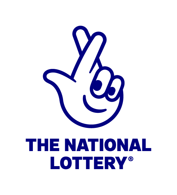 The National Lottery logo - a smiling hand with eyes in the crossed fingers - alongside the writing 'The National Lottery'