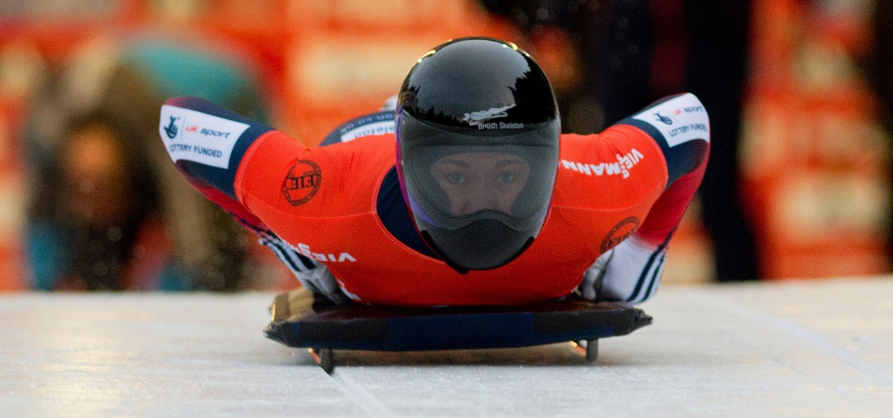 Lizzy Yarnold in skeleton action.