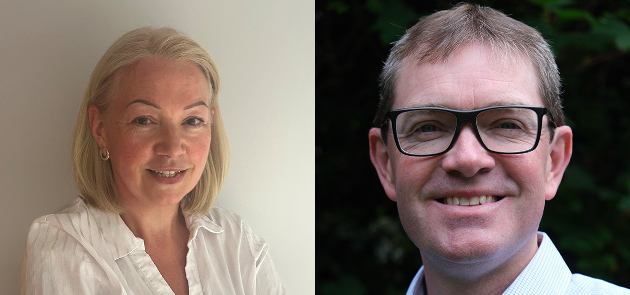 Headshots of Amy Rice and Nick Percy