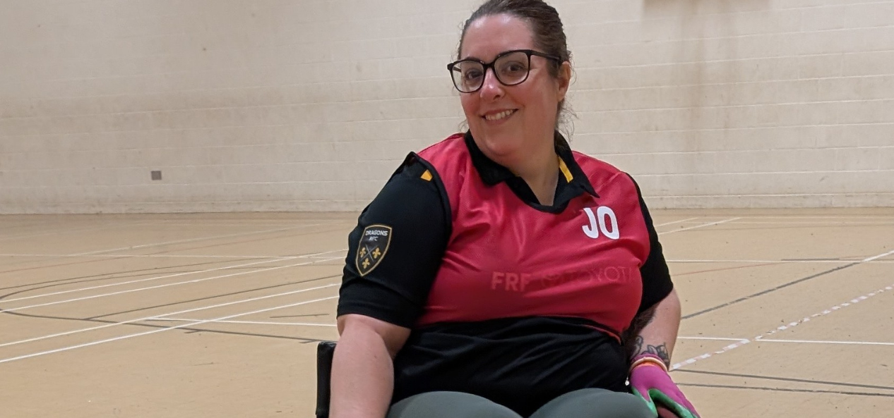 Woman in sports hall