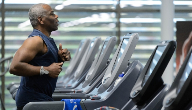 Man running on treadmill
