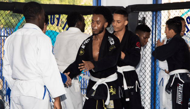 Judo fighters talking post-fight