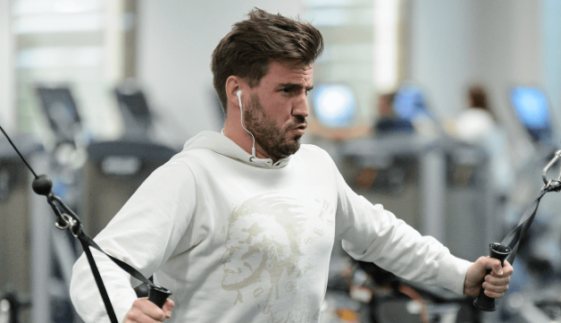 Man working out in gym