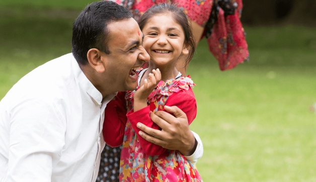 Safeguarding smiling little girl
