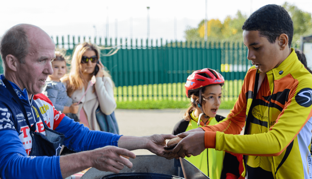 Volunteering helping with the bbq lunch