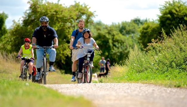 Cyclists on a cycling trail