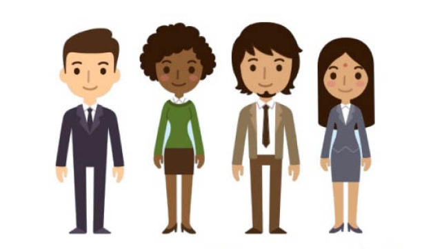 graphic images of four ethnically diverse people