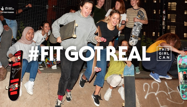 group of girls skateboarding