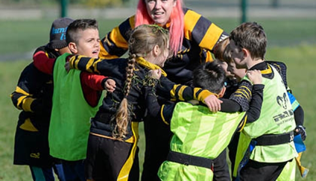 A team huddle before a game