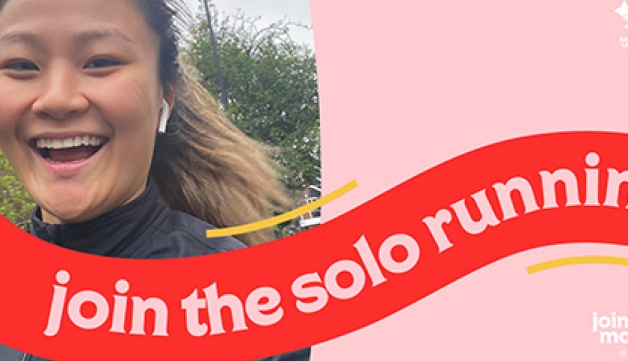 Social banner image from the Join the Movement campaign with the slogan 'join the solo running'