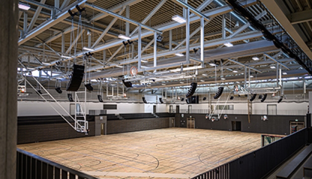 An empty sports hall