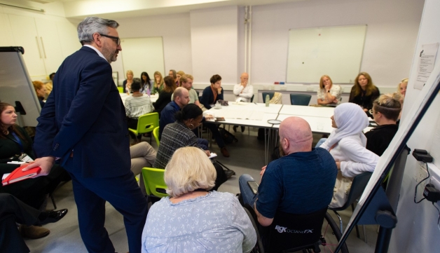 Sport England's chief executive Tim Hollingsworth listens during the afternoon breakout session
