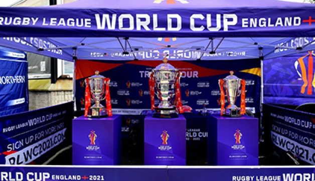 The three RLWC 2021 trophies on display