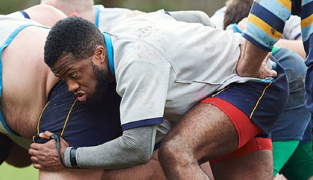 A rugby scrum