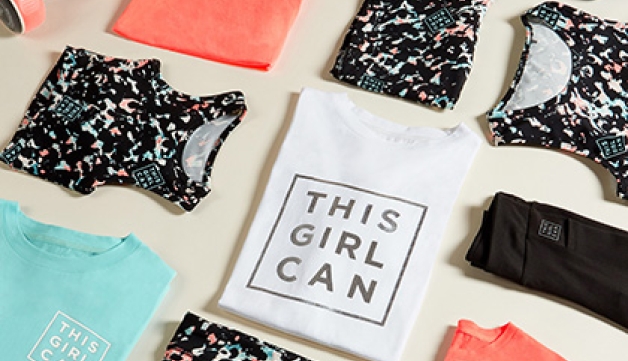 This Girl Can activewear range spread on a table