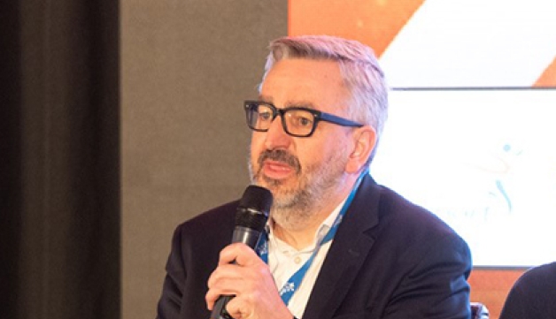 Tim Hollingsworth speaking as part of a panel at the Tackling Racism and Racial Inequality in Sport conference in Leicester