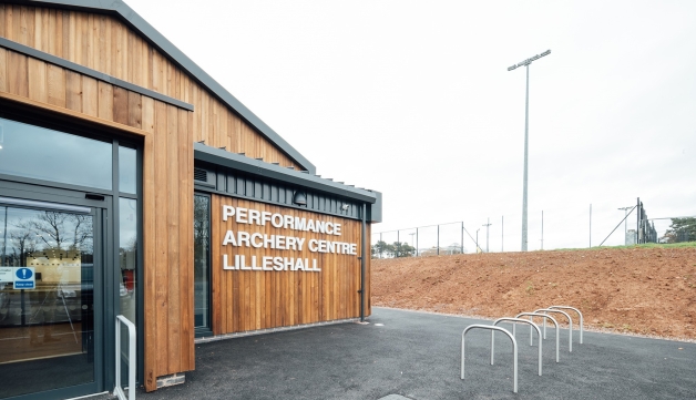 Outside shot of the Performance Archery Centre at Lilleshall.