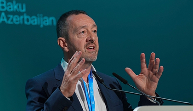 Our reappointed Chair, Chris Boardman, talks during the United Nations Climate Change Conference (COP29), which was held in Baku, Azerbaijan in November 2024.