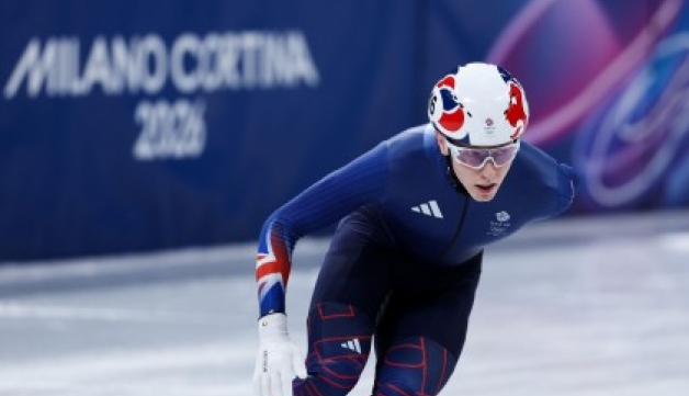 Team GB speed skater Niall Treacy competes at the Milano-Cortina 2026 Winter Olympic Games.