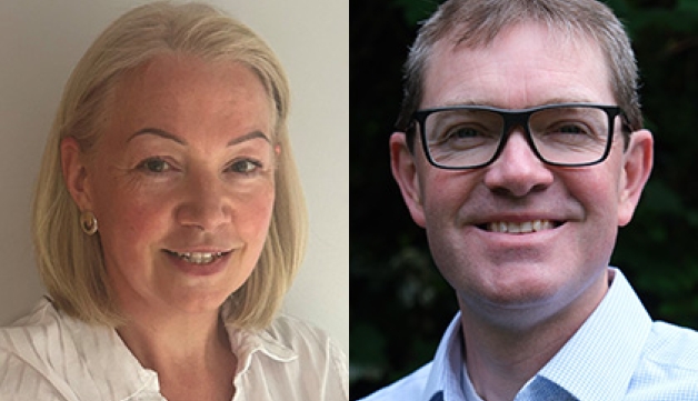 Headshots of Amy Rice and Nick Percy
