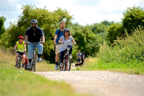 Cyclists on a cycling trail