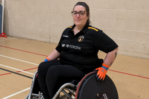 Woman in wheelchair
