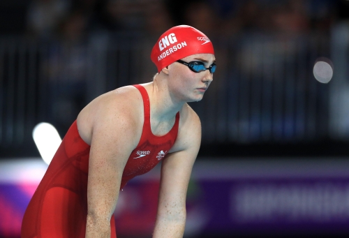 Swimmer Freya Anderson, prepares to dive into the pool to race at the Birmingham 2022 Commonwealth Games