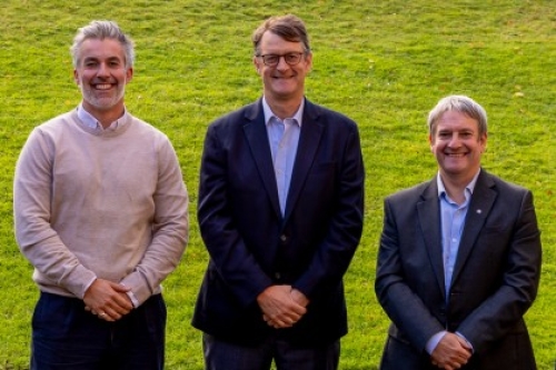 The Mayor of York and North Yorkshire, David Skaith, poses for a photo with Sport England chief executive Simon Hayes and the chief executive of North Yorkshire Sport, David Watson.