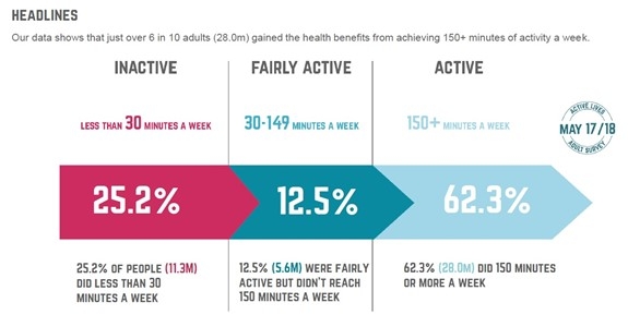 graph showing average activity levels of adults