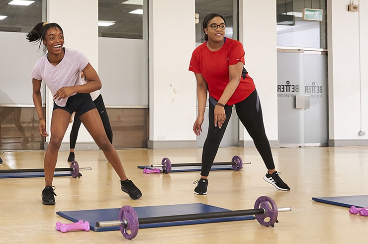 Women working out at an exercise class
