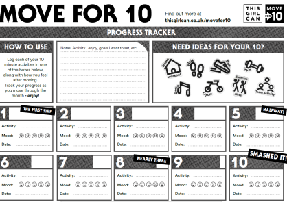 Image of the Move for 10 offline tracker, in black and white